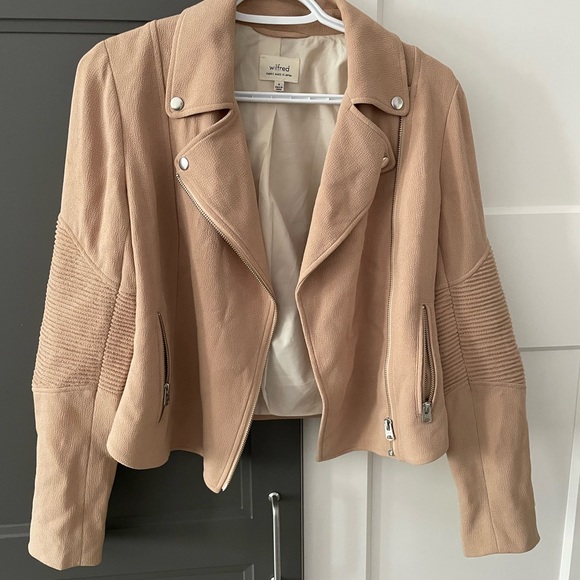 Wilfred Beige Leather Jacket - Picture 1 of 6